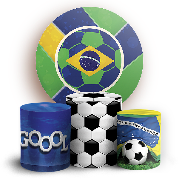 Capas Painel Redondo e Trio Cilindro Sublimado - Copa Do Mundo Brasil