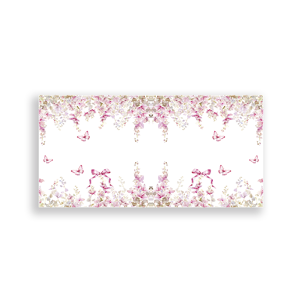 Capa Painel Retangular Sublimado - Floral Borboletas Laço