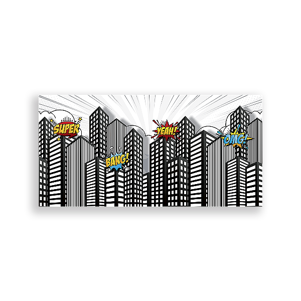 Capa Painel Retangular Sublimado - Cidade Herois
