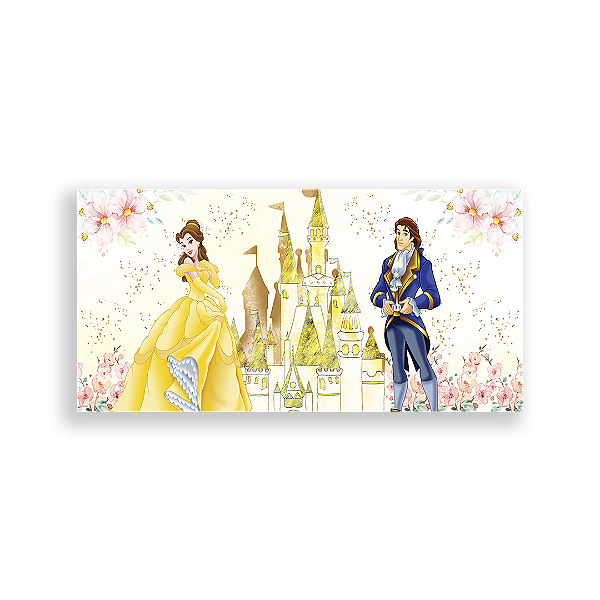 Capa Painel Retangular Sublimado - Princesa Bela e a Fera