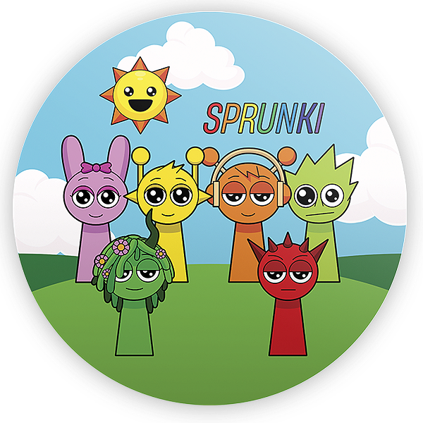 Capa Painel Redondo Sublimado - Sprunki