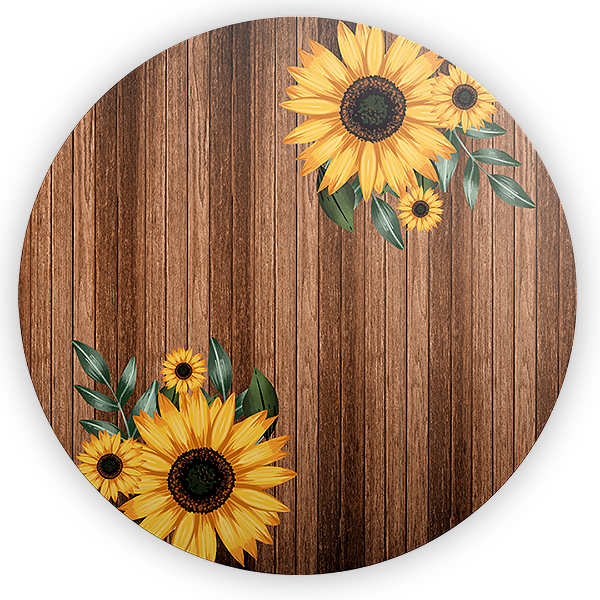 Capa Painel Redondo Sublimado - Girassol Floral