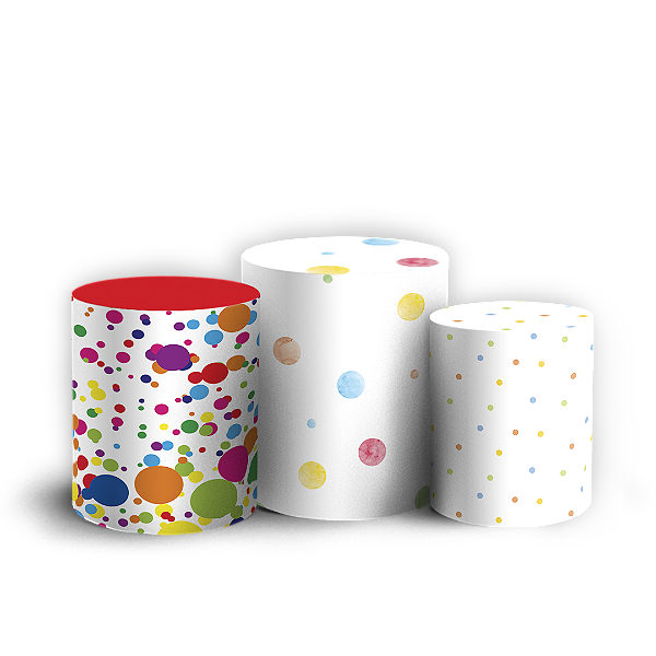 Capas Trio Cilindro Sublimado Vest Facil - Bolinhas