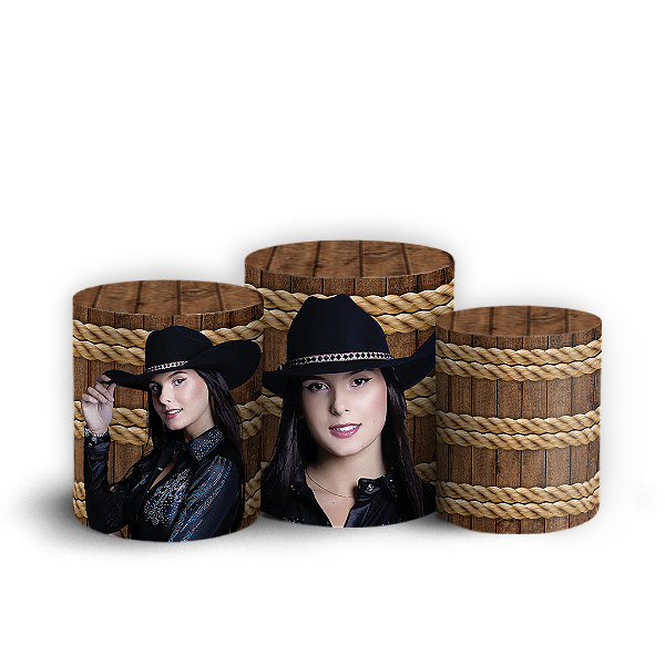 Capas Trio Cilindro Sublimado Vest Facil - Boiadeira