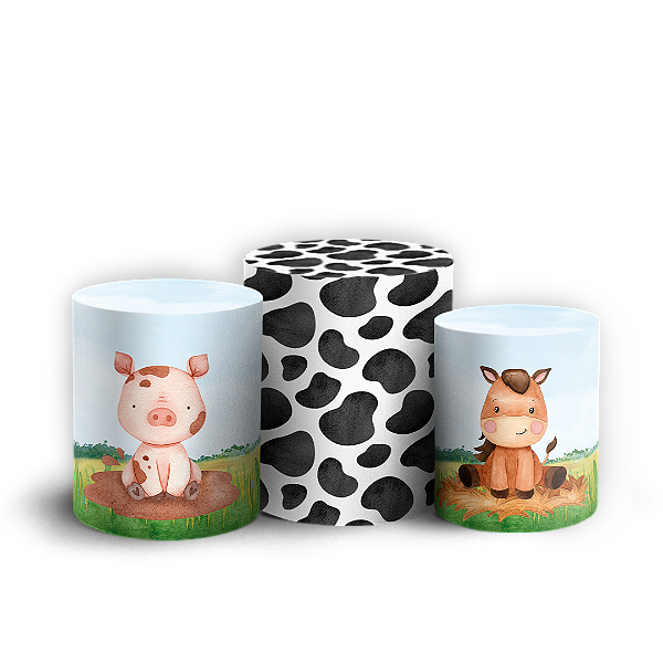 Capas Trio Cilindro Sublimado Vest Facil - Fazendinha