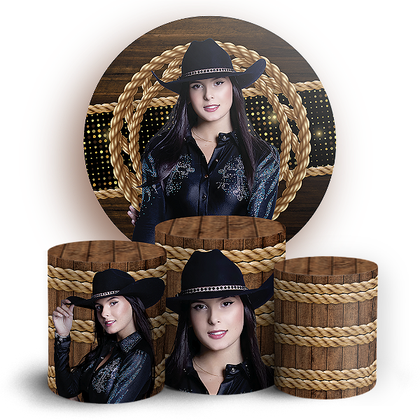 Capas Painel Redondo e Trio Cilindro Sublimado - Boiadeira