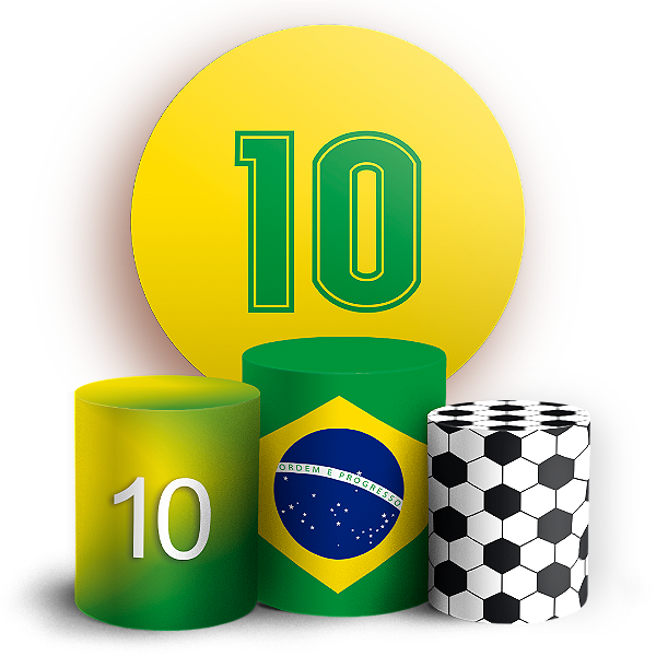 Capas Painel Redondo e Trio Cilindro Sublimado - Copa do Mundo