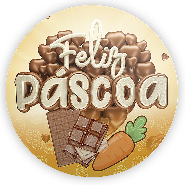 Capa Painel Redondo Sublimado - Pascoa
