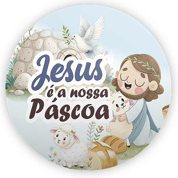 Capa Painel Redondo Sublimado - Pascoa
