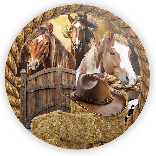 Capa Painel Redondo Sublimado - Cavalo