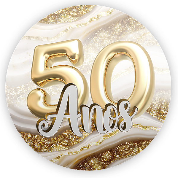 Capa Painel Redondo Sublimado - 50 Anos