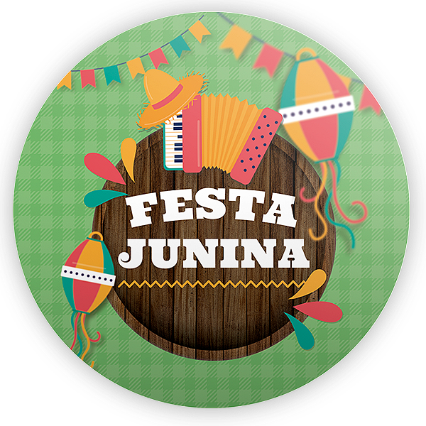 Capa Painel Redondo Sublimado - Festa Junina