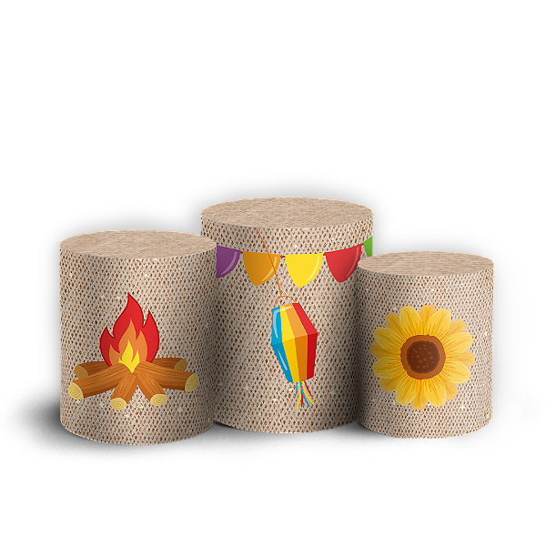 Capas Trio Cilindro Sublimado Vest Facil - Festa Junina