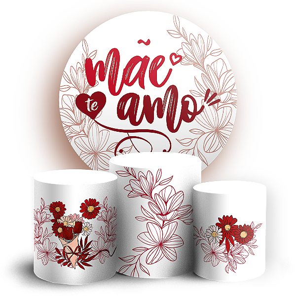 Capas Painel Redondo e Trio Cilindro Sublimado - Dia das Mães