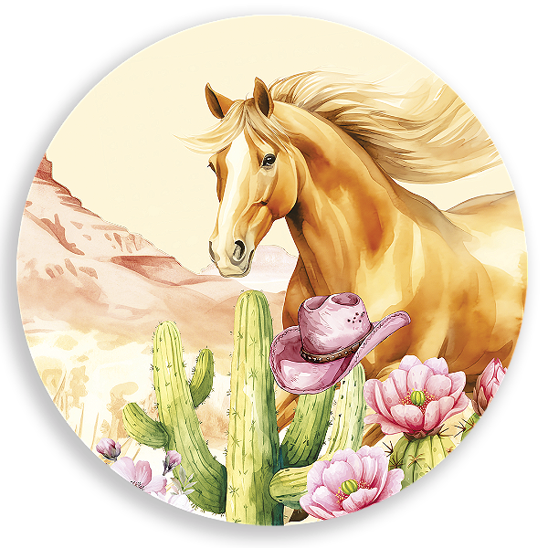 Capa Painel Redondo Sublimado - Cavalo