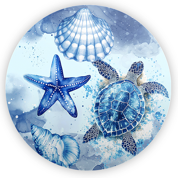 Capa Mini Painel Sublimado - Fundo do Mar Conchas