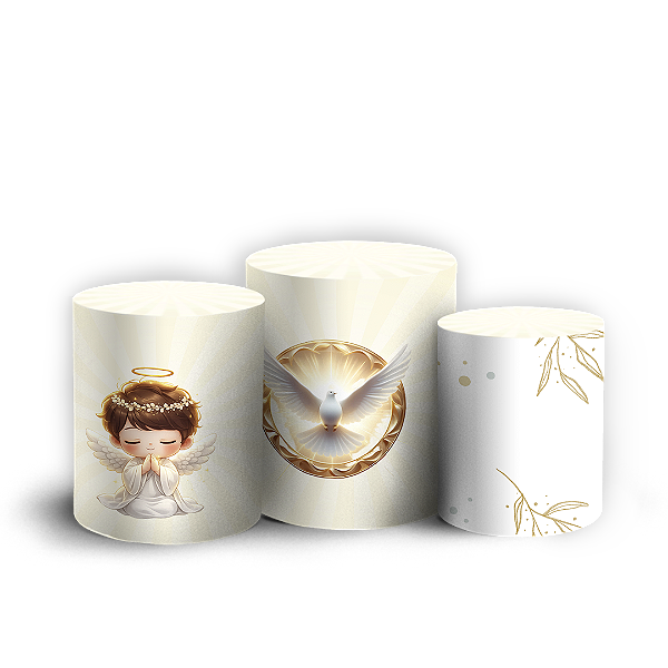 Capas Trio Cilindro Sublimado Vest Facil - Batizado