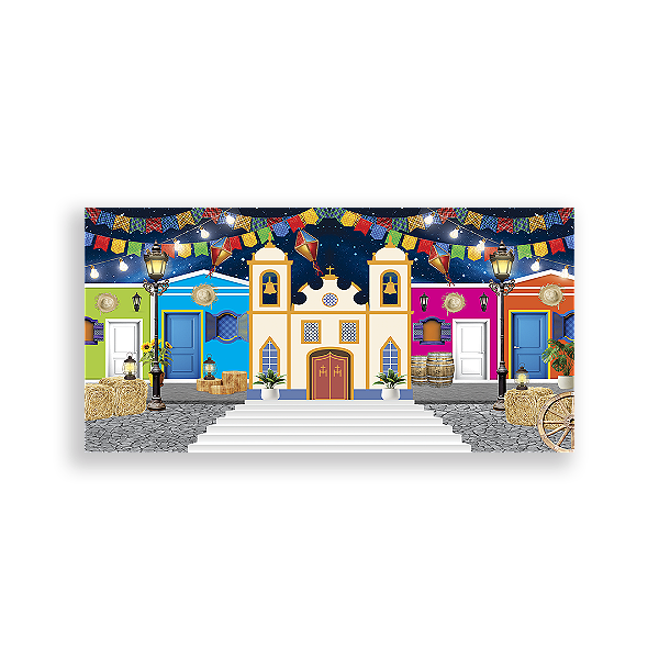 Capa Painel Retangular Sublimado - Festa Junina