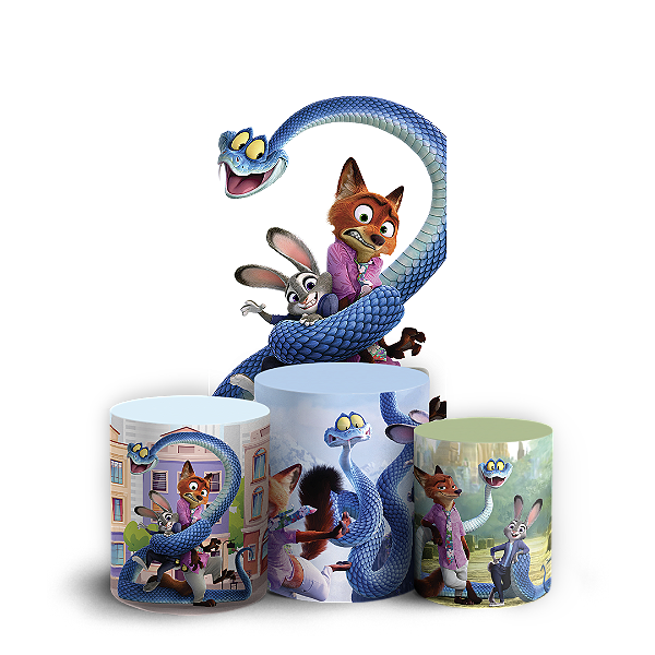Capas Faixa Lateral e Trio Cilindro Sublimado Vest Facil - Zootopia