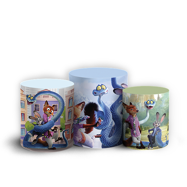 Capas Trio Cilindro Sublimado Vest Facil - Zootopia