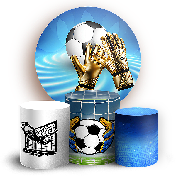 Capas Painel Redondo e Trio Cilindro Sublimado - Futebol Goleiro