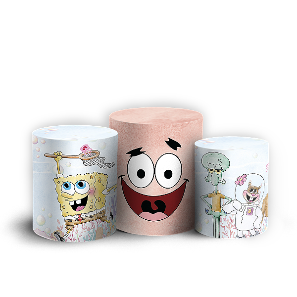 Capas Trio Cilindro Sublimado Vest Facil - Bob Esponja