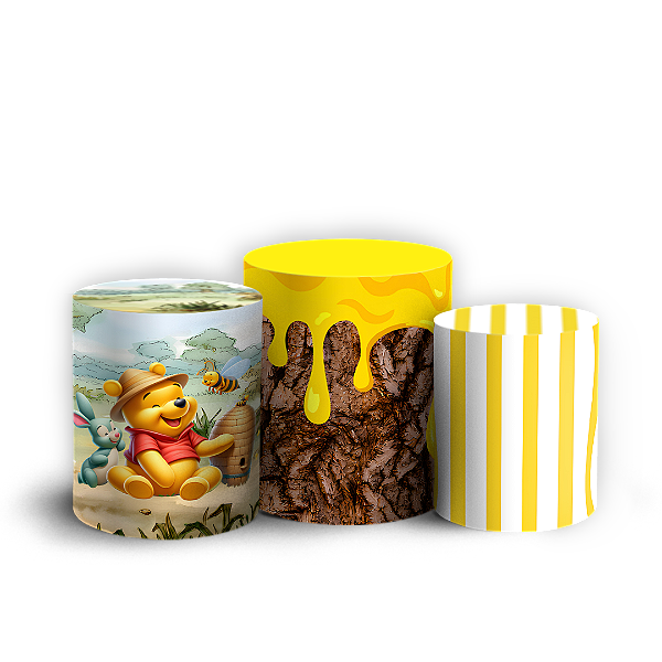 Capas Trio Cilindro Sublimado Vest Facil - Ursinho Pooh
