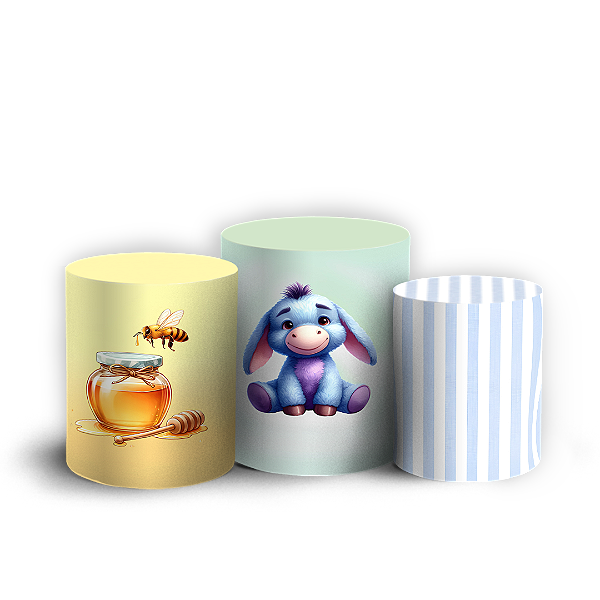 Capas Trio Cilindro Sublimado Vest Facil - Ursinho Pooh