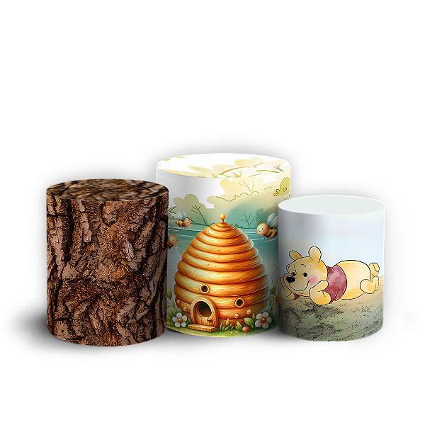 Capas Trio Cilindro Sublimado Vest Facil - Ursinho Pooh