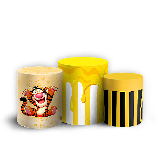 Capas Trio Cilindro Sublimado Vest Facil - Ursinho Pooh