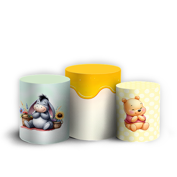 Capas Trio Cilindro Sublimado Vest Facil - Ursinho Pooh