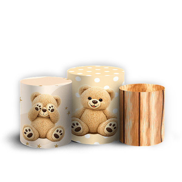 Capas Trio Cilindro Sublimado Vest Facil - Ursinho Oh Baby