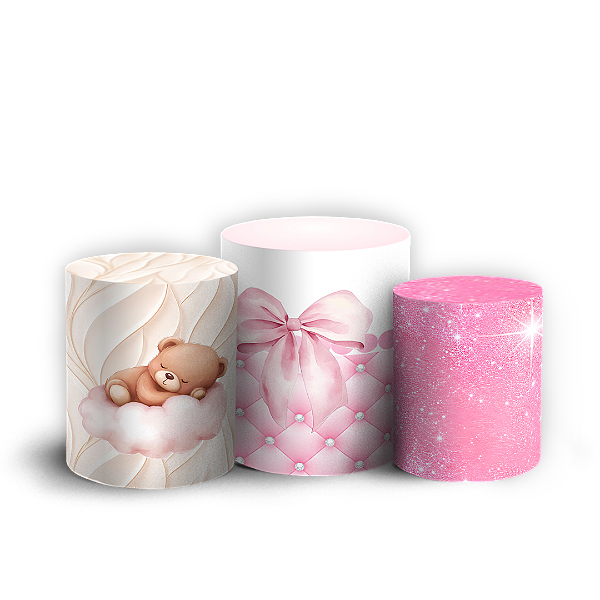 Capas Trio Cilindro Sublimado Vest Facil - Ursinho