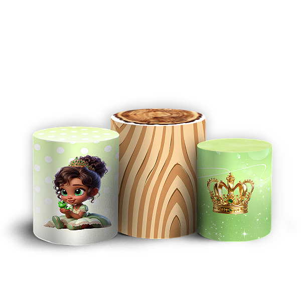 Capas Trio Cilindro Sublimado Vest Facil - Princesa Tiana