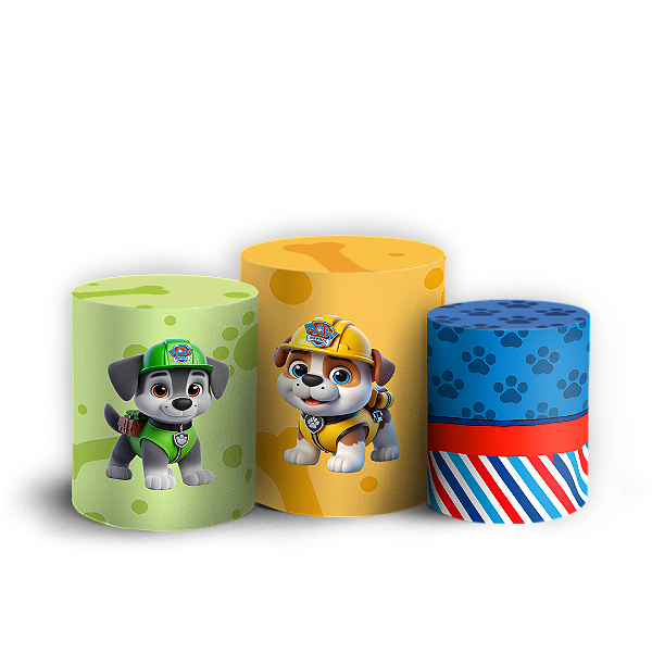 Capas Trio Cilindro Sublimado Vest Facil - Patrulha Canina