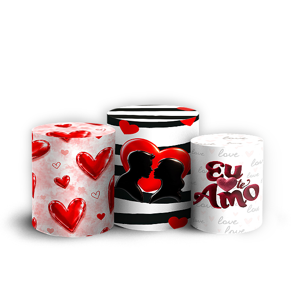 Capas Trio Cilindro Sublimado Vest Facil - Namorados
