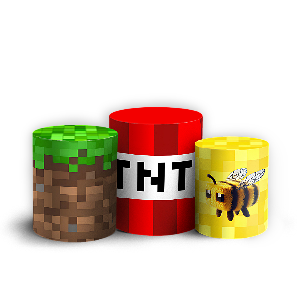 Capas Trio Cilindro Sublimado Vest Facil - Minecraft