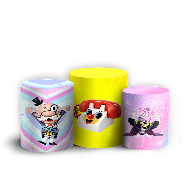 Capas Trio Cilindro Sublimado Vest Facil - Meninas Super Poderosas