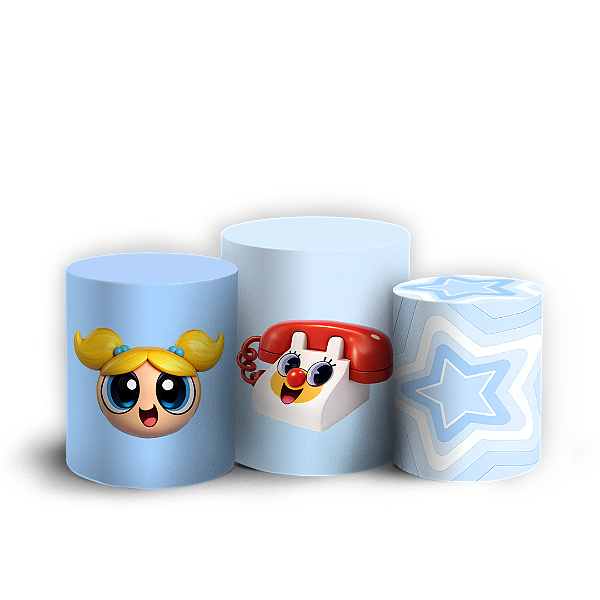 Capas Trio Cilindro Sublimado Vest Facil - Meninas Super Poderosas