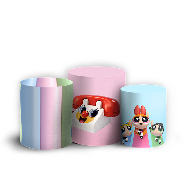 Capas Trio Cilindro Sublimado Vest Facil - Meninas Super Poderosas