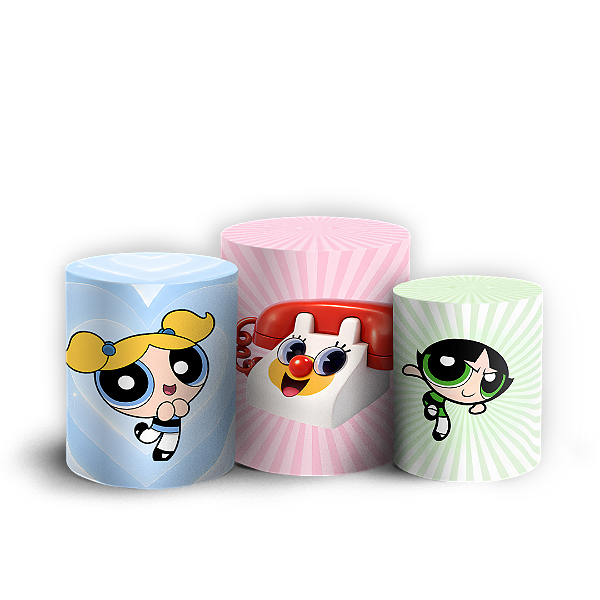 Capas Trio Cilindro Sublimado Vest Facil - Meninas Super Poderosas