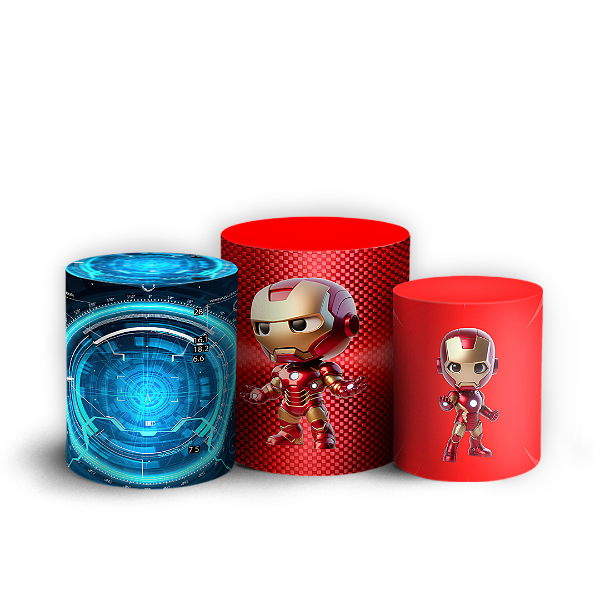 Capas Trio Cilindro Sublimado Vest Facil - Herois Homem de Ferro