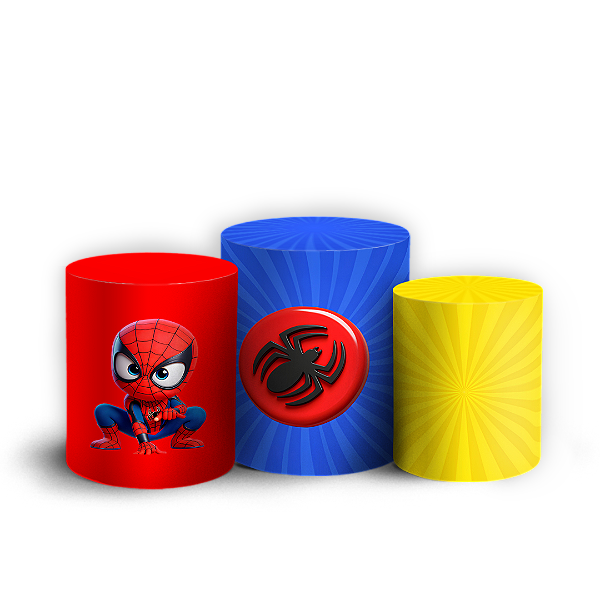 Capas Trio Cilindro Sublimado Vest Facil - Herois Homem Aranha