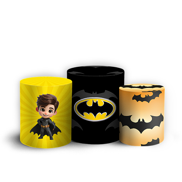 Capas Trio Cilindro Sublimado Vest Facil - Herois Batman