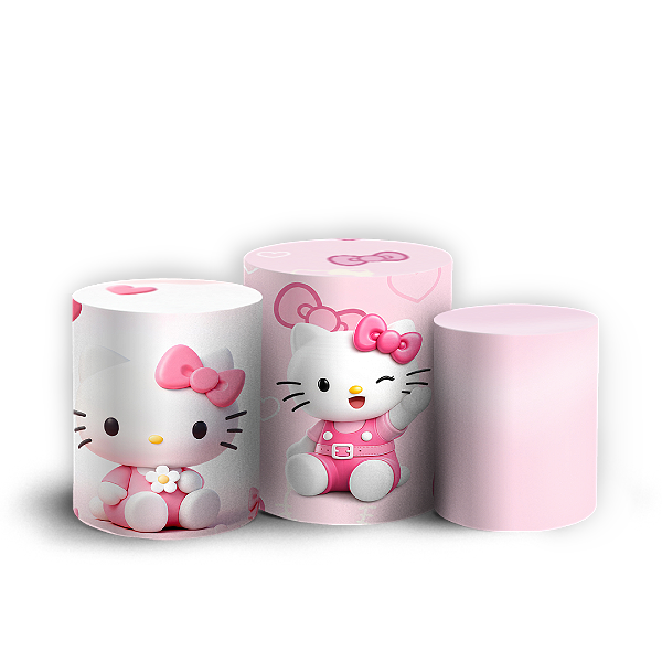 Capas Trio Cilindro Sublimado Vest Facil - Hello Kitty