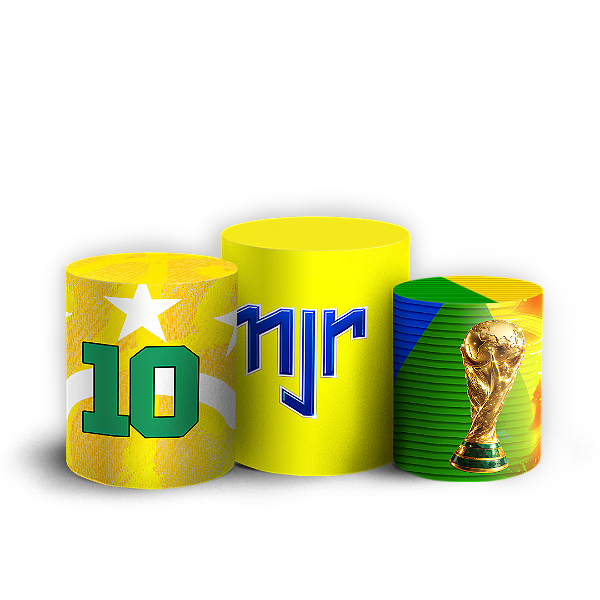 Capas Trio Cilindro Sublimado Vest Facil - CBF Copa do Mundo Brasil