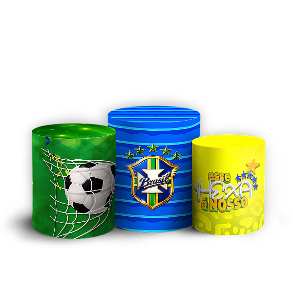 Capas Trio Cilindro Sublimado Vest Facil - CBF Copa do Mundo Brasil