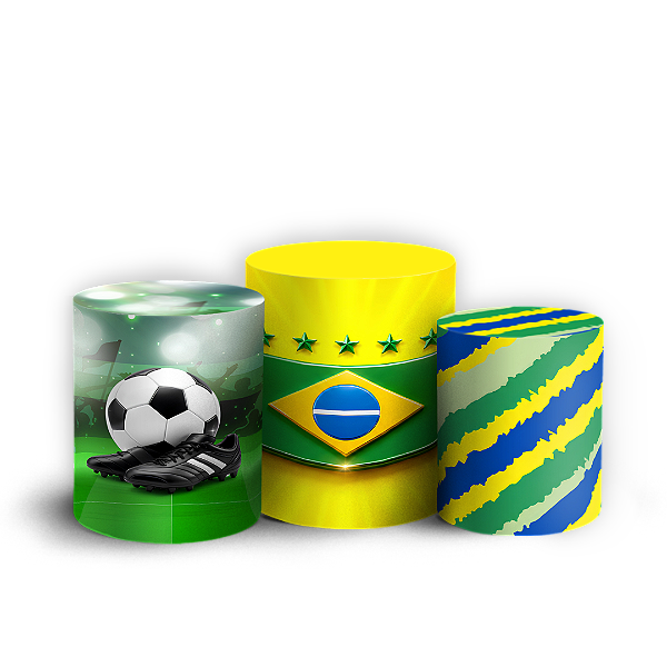 Capas Trio Cilindro Sublimado Vest Facil - Copa do Mundo Brasil