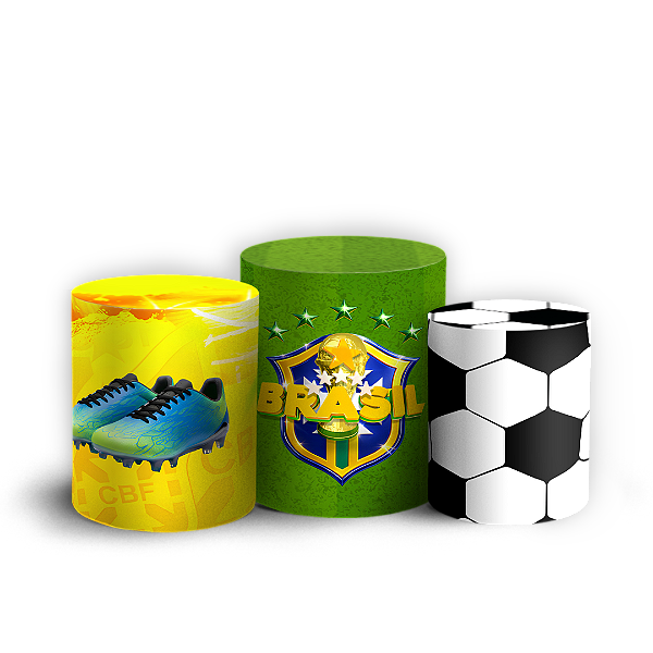 Capas Trio Cilindro Sublimado Vest Facil - CBF Copa do Mundo Brasil