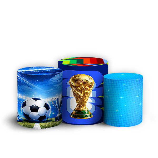 Capas Trio Cilindro Sublimado Vest Facil - Copa do Mundo Brasil